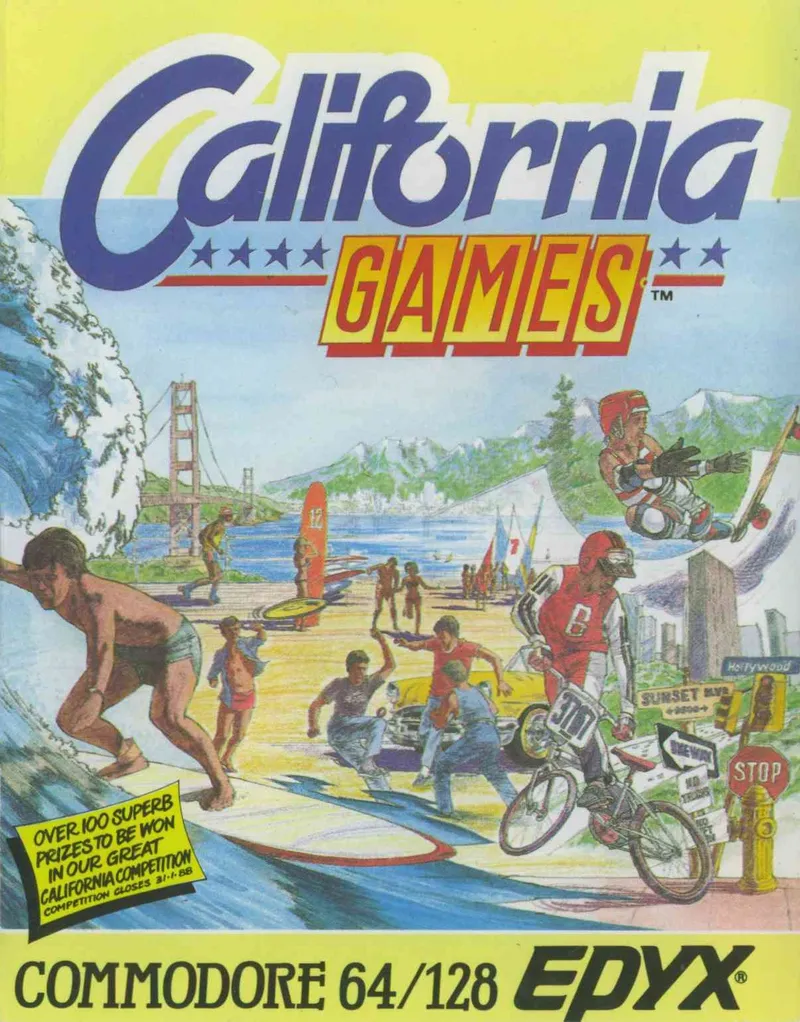 California Games cover art for Commodore 64