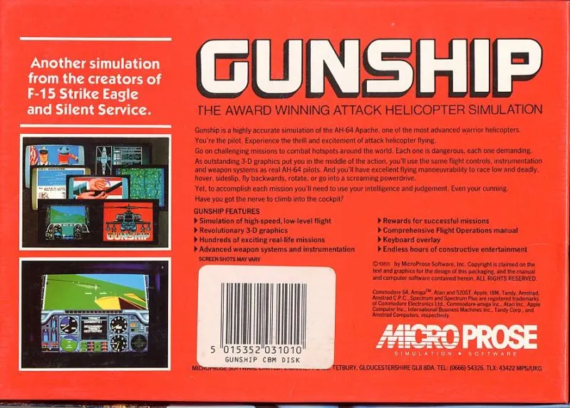 Gunship: The Helicopter Simulation box back