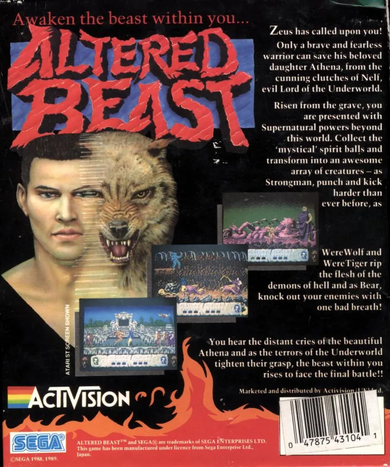 Altered Beast box back