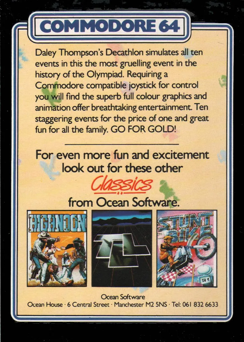 Daley Thompson's Decathlon box back
