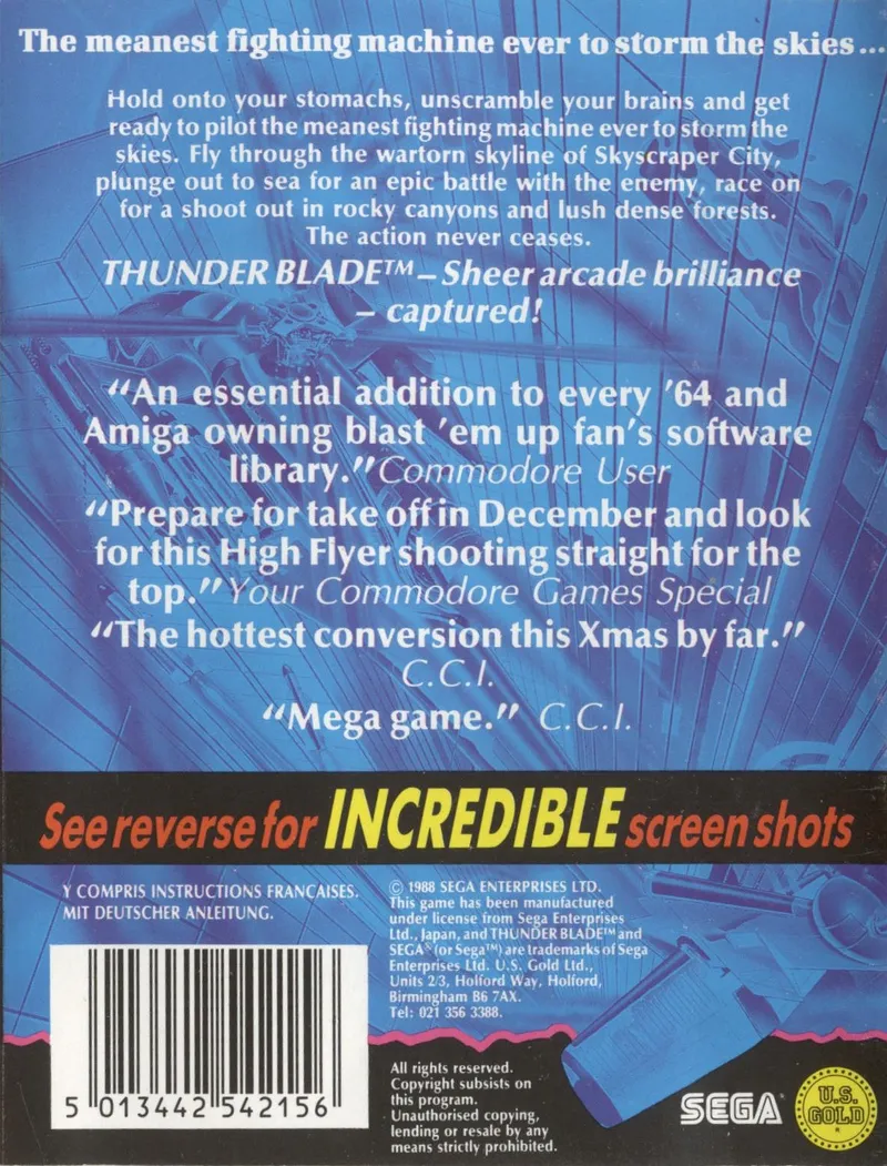Thunder Blade box back