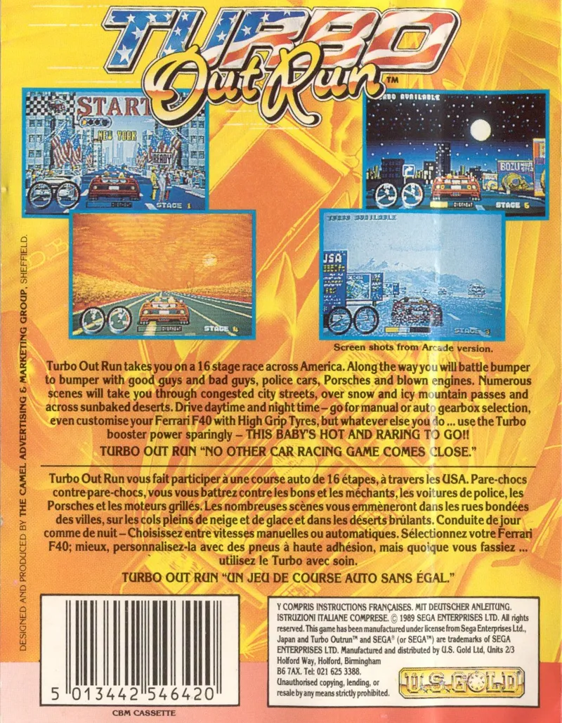 Turbo Outrun box back