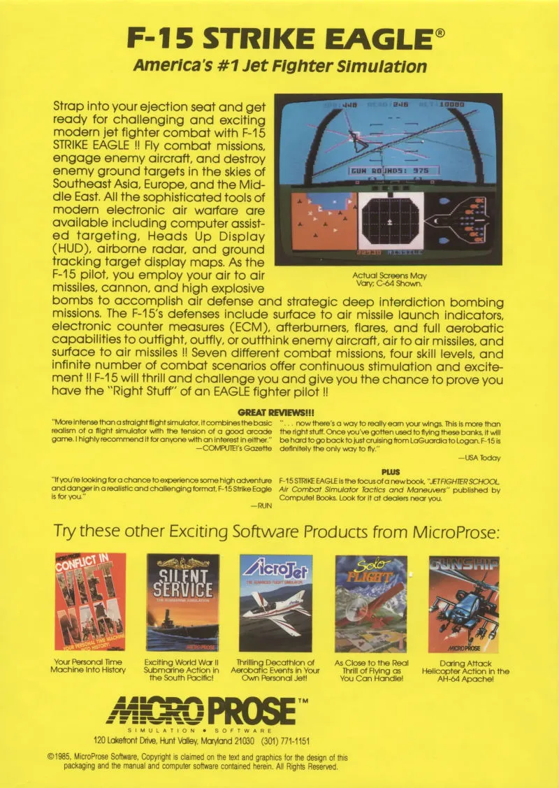 F-15 Strike Eagle box back