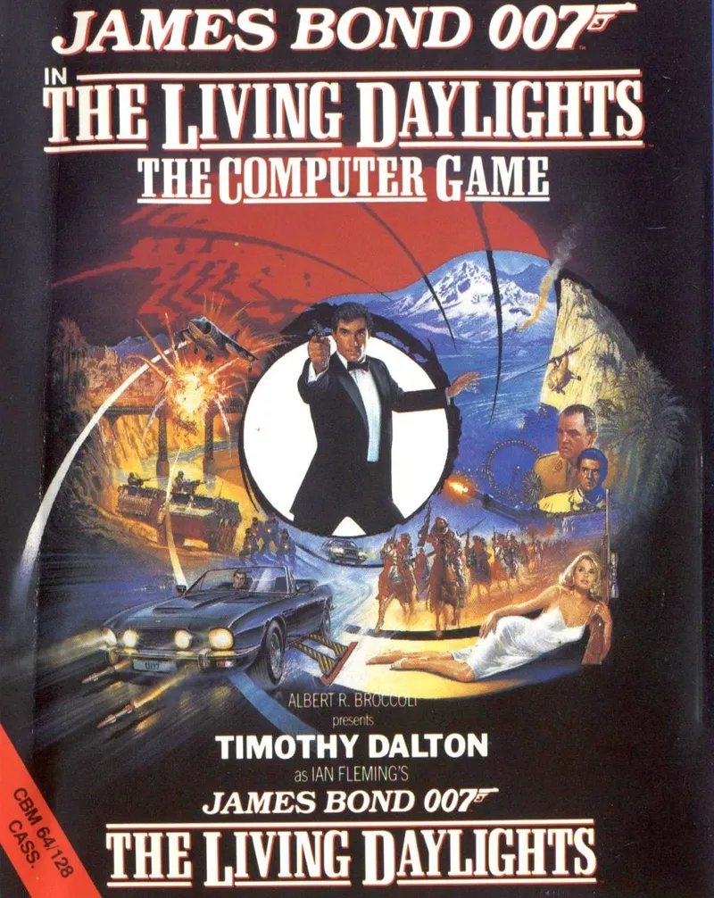 James Bond 007 in The Living Daylights: The Computer Game cover art for Commodore 64