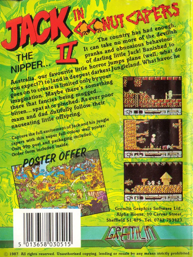 Jack the Nipper II in Coconut Capers box back