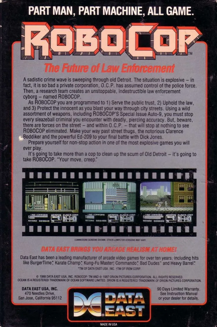 RoboCop box back