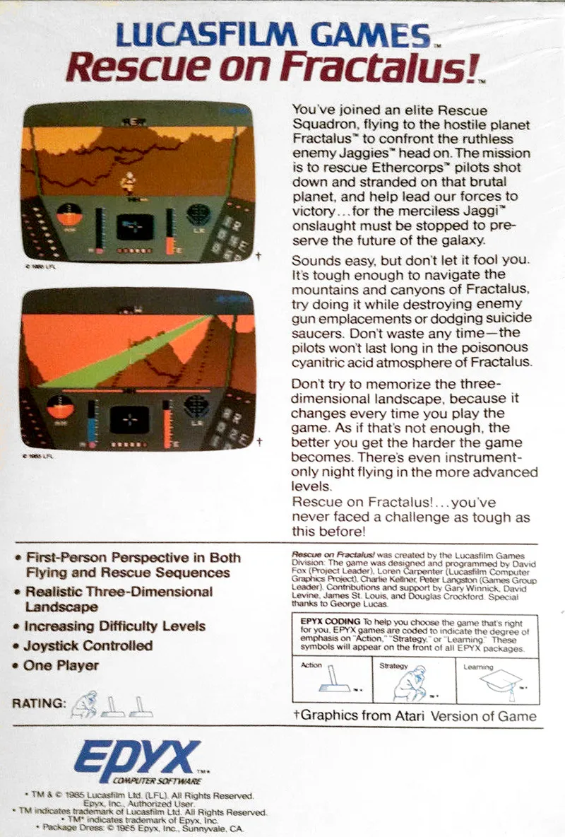 Rescue on Fractalus! box back