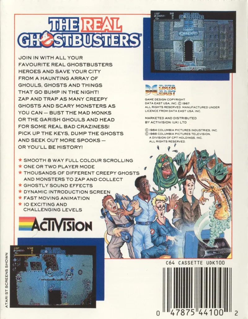 The Real Ghostbusters box back