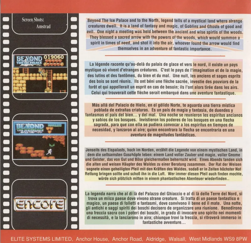 Beyond the Ice Palace box back