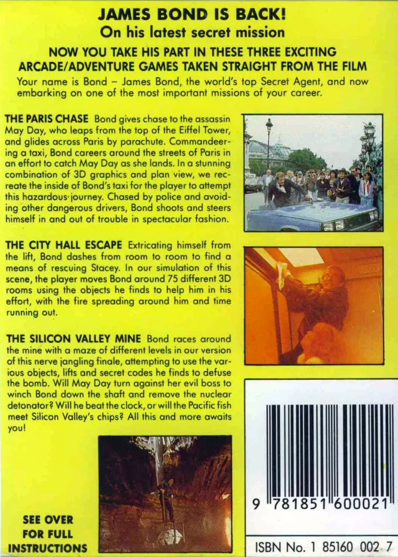 A View to a Kill: The Computer Game box back