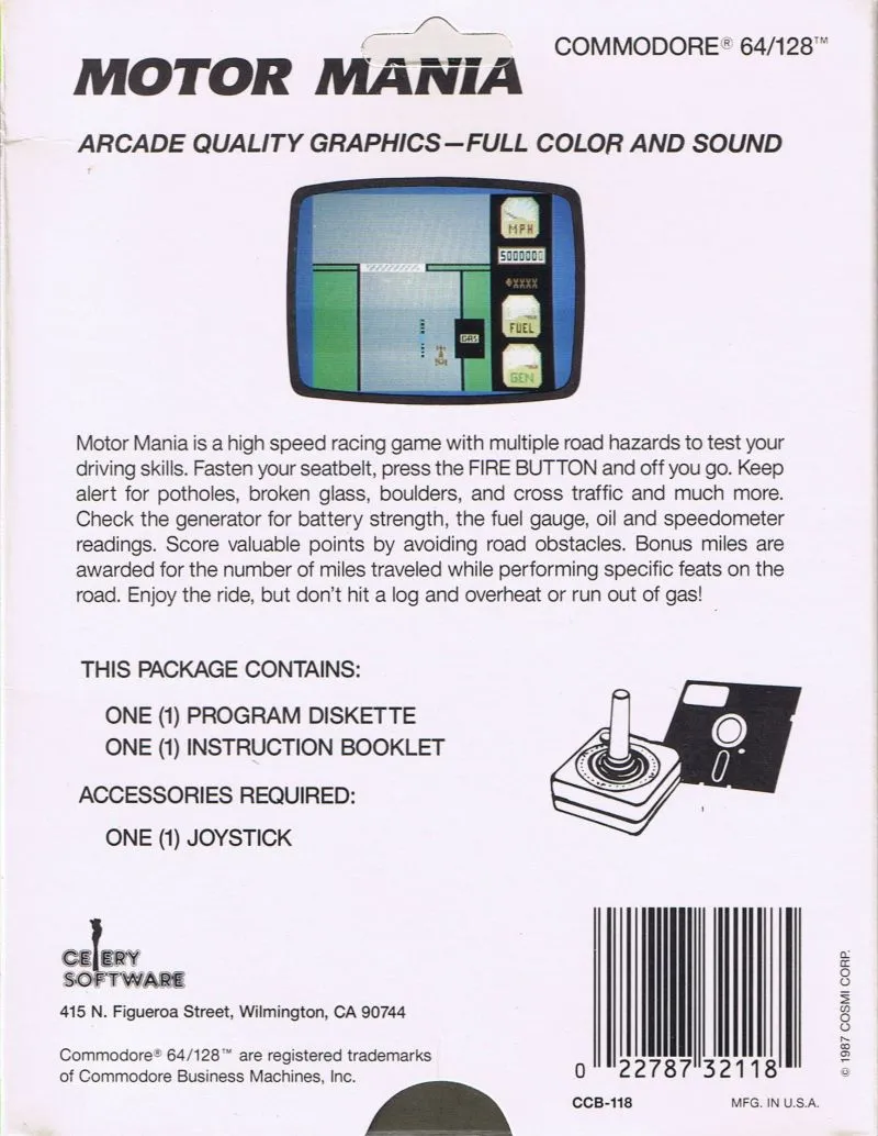 Motor Mania box back