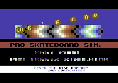 Professional Skateboard Simulator + Fast Food + Pro Tennis Simulator (USA, Europe) (Fun Play) title screen