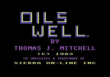 Oil's Well title screen