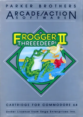 Frogger II - Threeedeep! cover art for Commodore 64