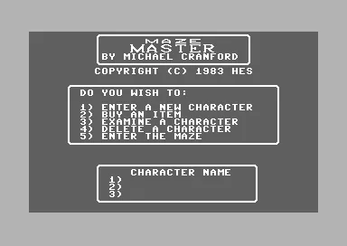 Maze Master title screen
