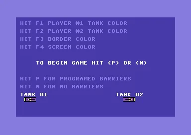 Tank Wars title screen