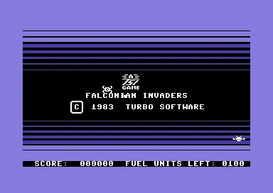 Falconian Invaders title screen