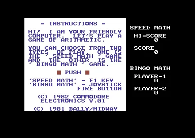 Speed Math & Bingo Math (USA, Europe) (v01) (MAX) title screen