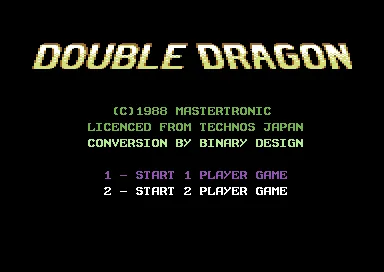 Double Dragon (USA, Europe) (HES) title screen