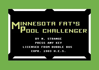 Minnesota Fat's Pool Challenger title screen