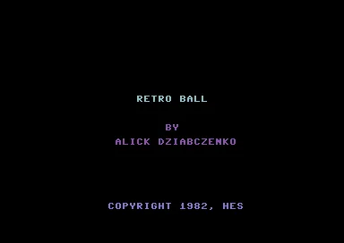 Retro Ball title screen