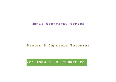 States and Capitals Tutorial title screen