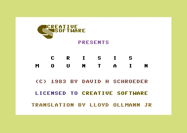 Crisis Mountain title screen