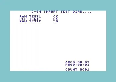 C-64 Import Test Diag title screen