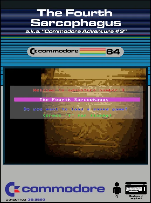 Adventure 3 - The Fourth Sarcophagus cover art for Commodore 64