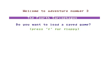 Adventure 3 - The Fourth Sarcophagus title screen