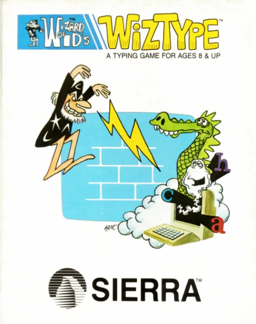 The Wizard of Id's Wiztype cover art for Commodore 64