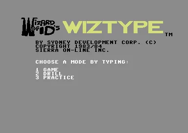 The Wizard of Id's Wiztype title screen