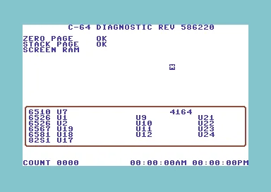 C-64 Diagnostic title screen