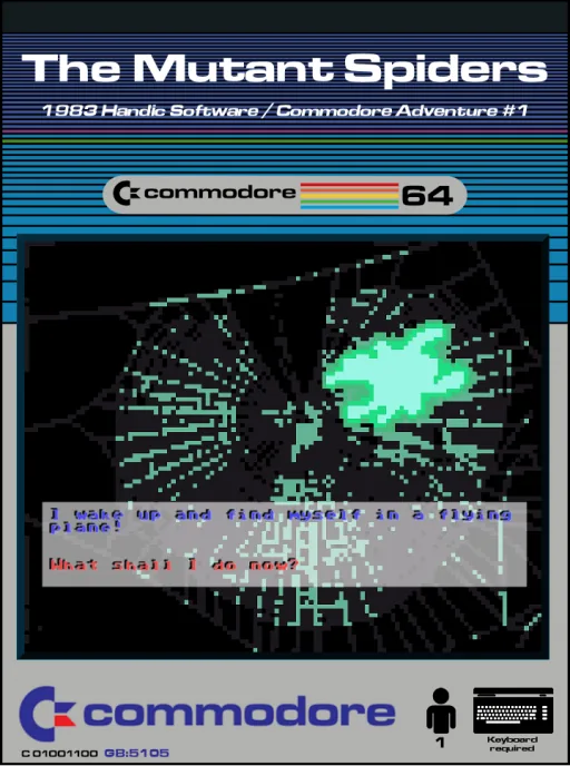 Adventure 1 - The Mutant Spiders cover art for Commodore 64