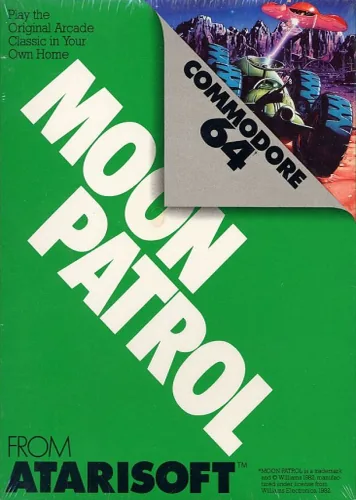 Moon Patrol cover art for Commodore 64
