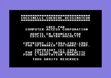 Coccinelle cherche dessinateur title screen