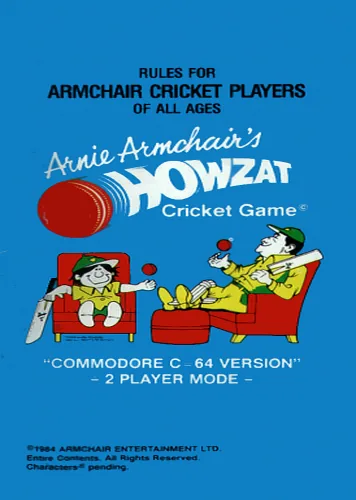 Arnie Armchair's Howzat Cricket Game cover art for Commodore 64