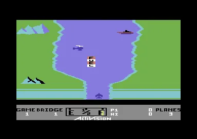 Backdrop artwork for Frogger + River Raid + Activision Decathlon, The + Beamrider (USA, Europe) (Arcade Classic Pak)
