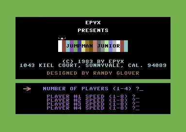 Jumpman Junior title screen