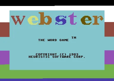 Webster - The Word Game title screen