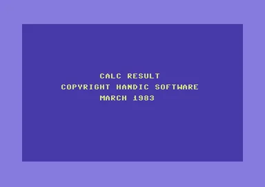 Calc Result - The Spread Sheet - Advanced title screen