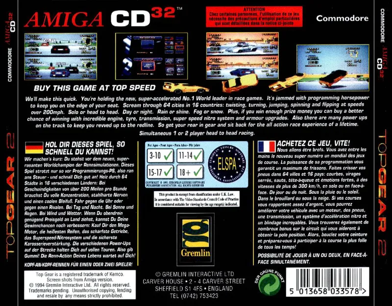 Top Gear 2 box back