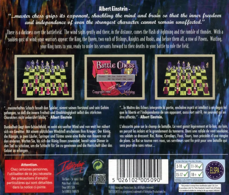 Battle Chess box back