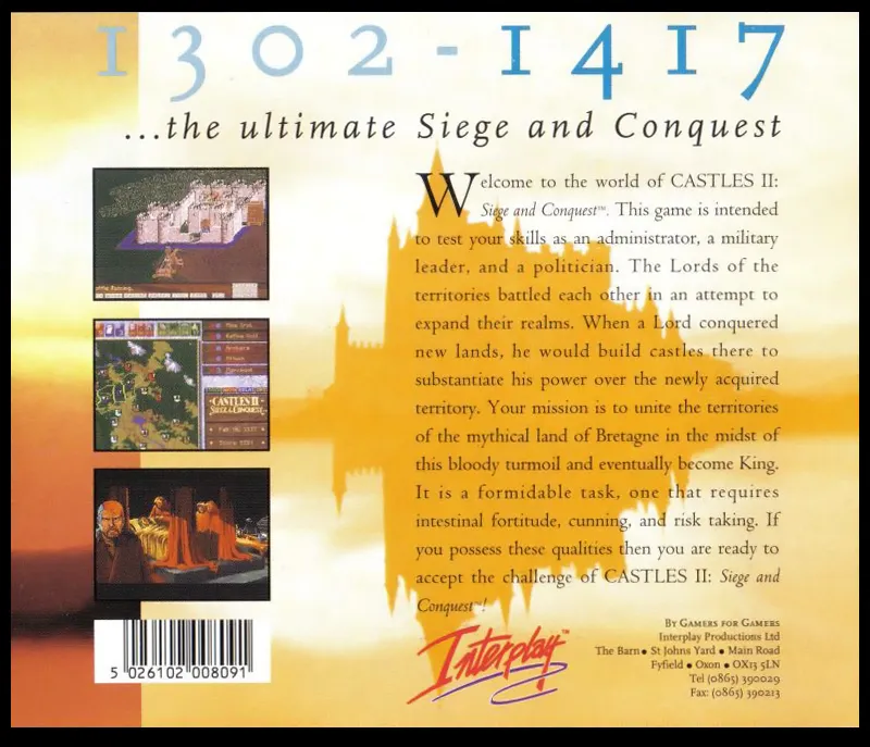 Castles II: Siege & Conquest box back