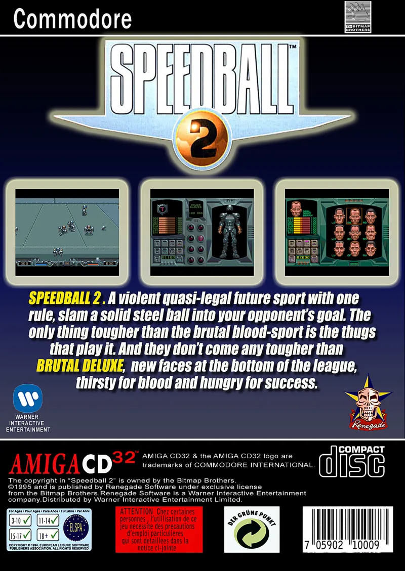 Speedball 2: Brutal Deluxe box back