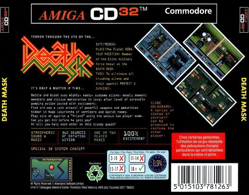 Death Mask box back
