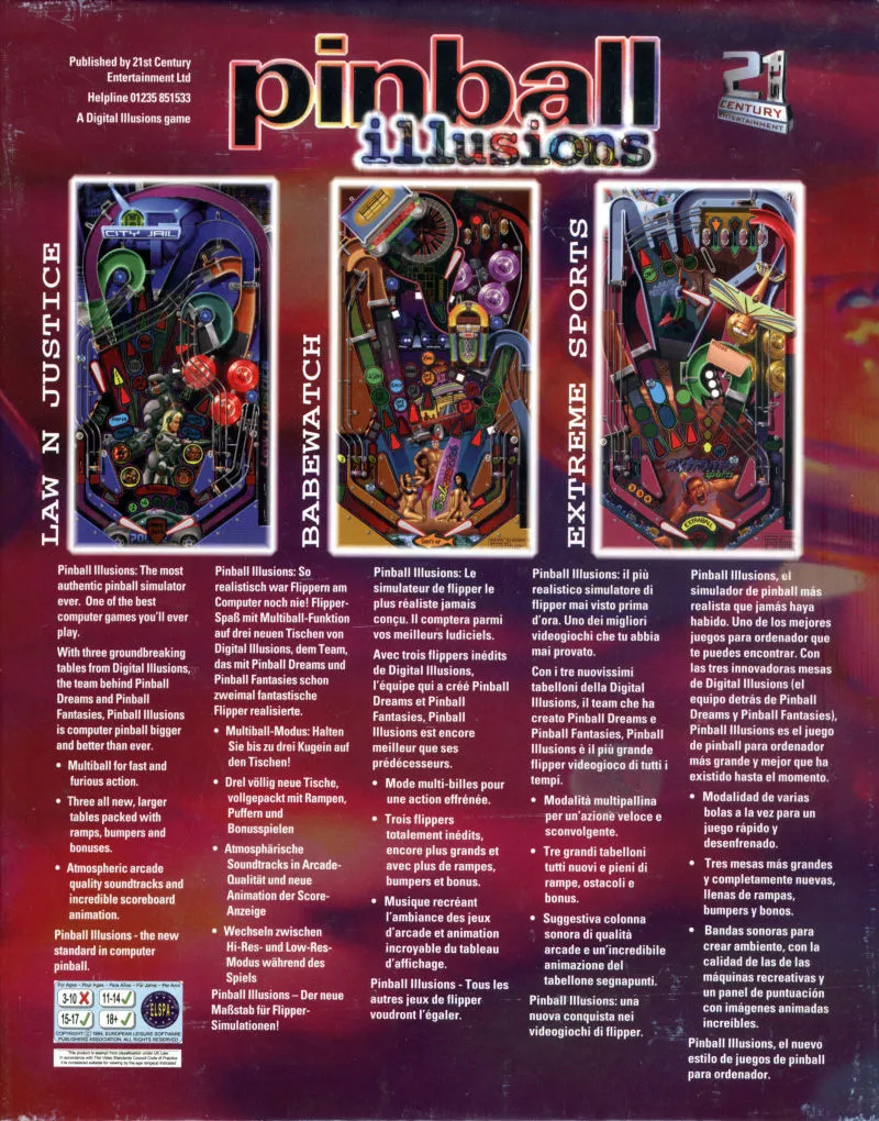 Pinball Illusions box back