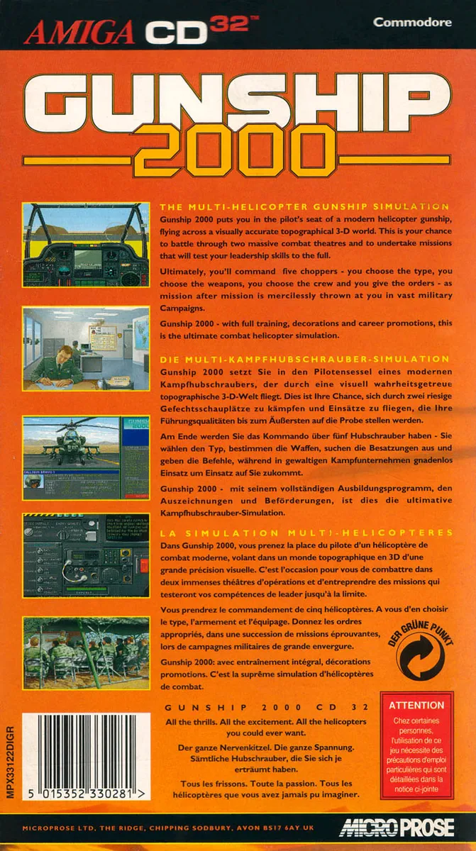 Gunship 2000 box back