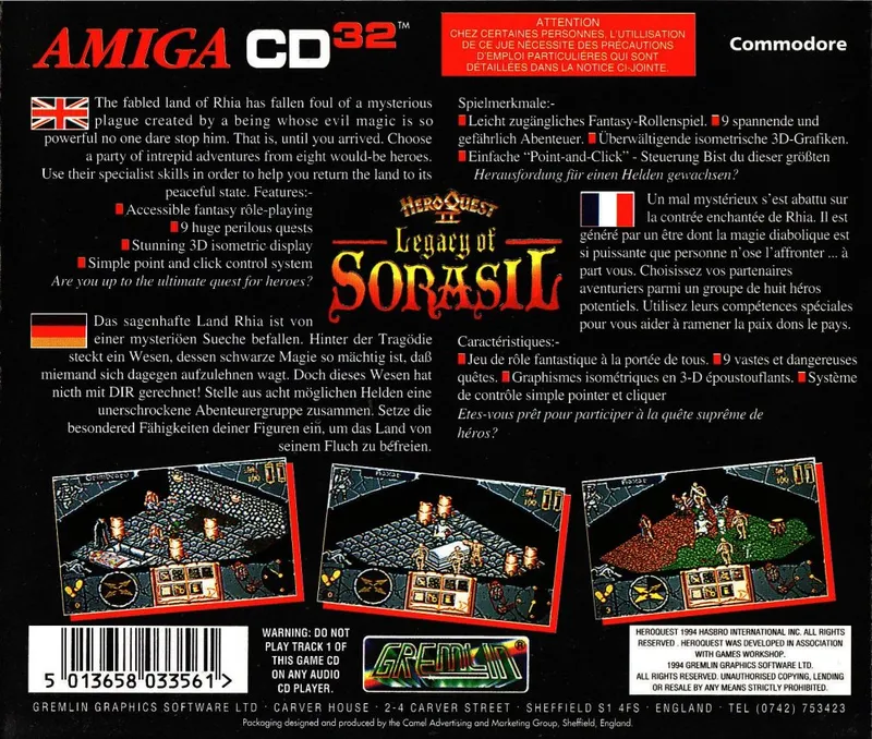 HeroQuest II: Legacy of Sorasil box back