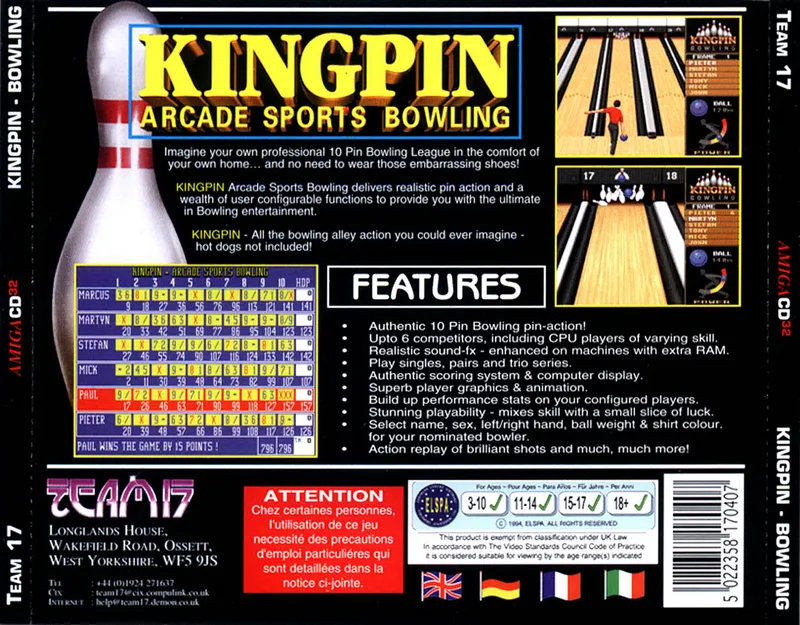 Kingpin: Arcade Sports Bowling box back